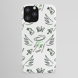 Winged Stay - Green + White iPhone Case