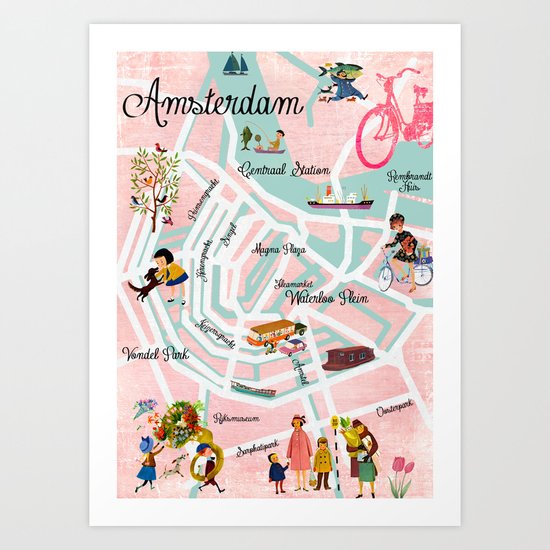 Amsterdam Map Art Print
