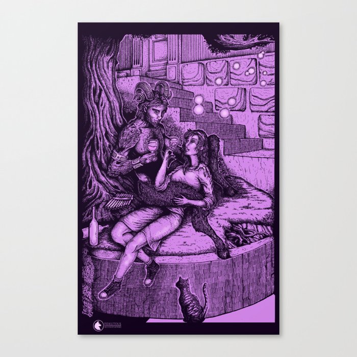 The girl & the satyr Canvas Print