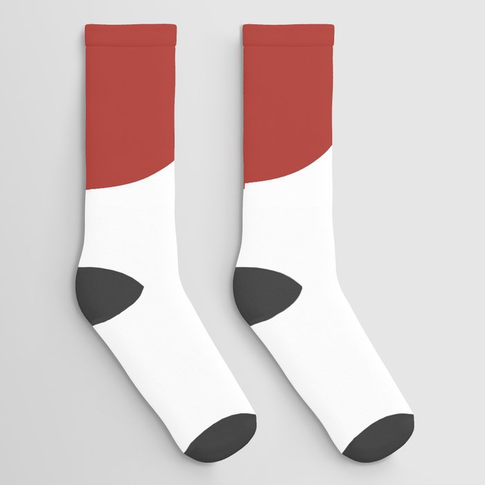 S (Maroon & White Letter) Socks