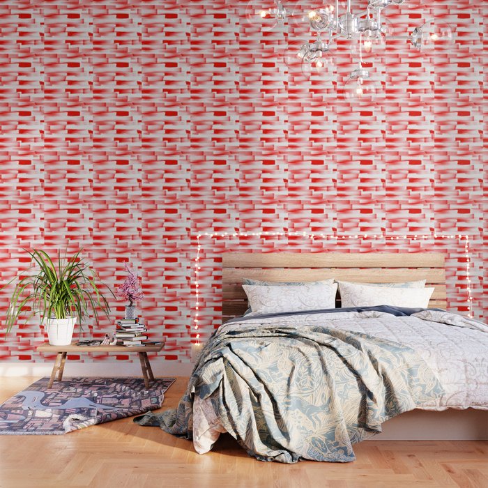 Red And White Abstract Art Wallpaper By Saribellerodriguezart