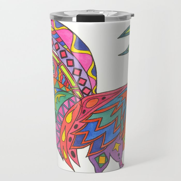 Abstract Rooster Travel Mug
