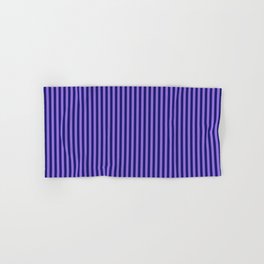 [ Thumbnail: Midnight Blue and Purple Colored Lines Pattern Hand & Bath Towel ]