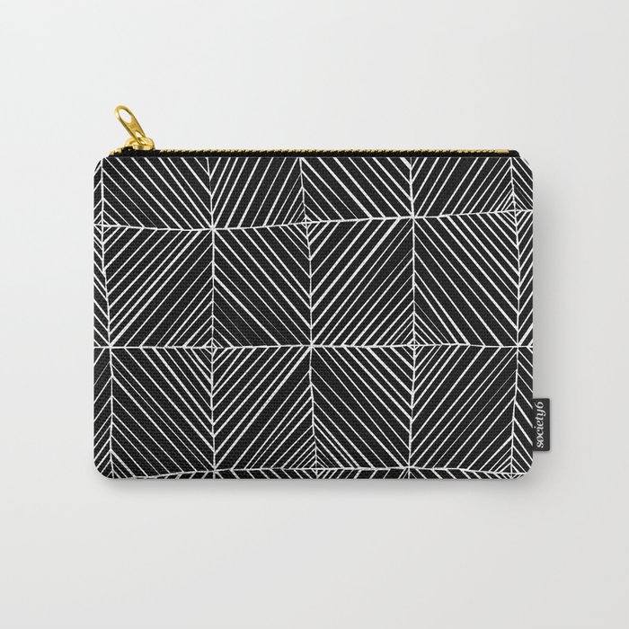 Black Diagonals Pattern Carry-All Pouch