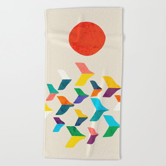 Great Bird Migration Beach Towel
