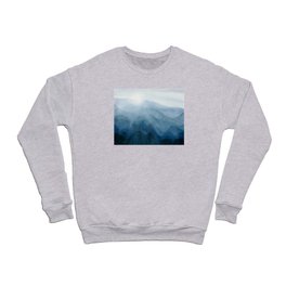 Blue sunrise in the mountains, dawn, abstract watercolor Crewneck Sweatshirt