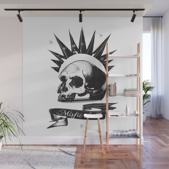 Misfit Skull Wall Mural By Wintermedia Society6