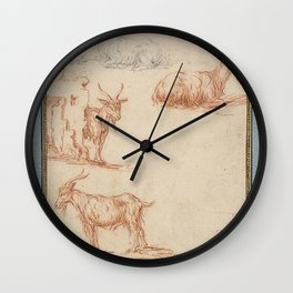 Jan Roos, I - Studies Of Goats (n.d.) Wall Clock