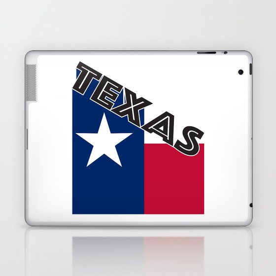 Texas Angled Flag Text Laptop & iPad Skin
