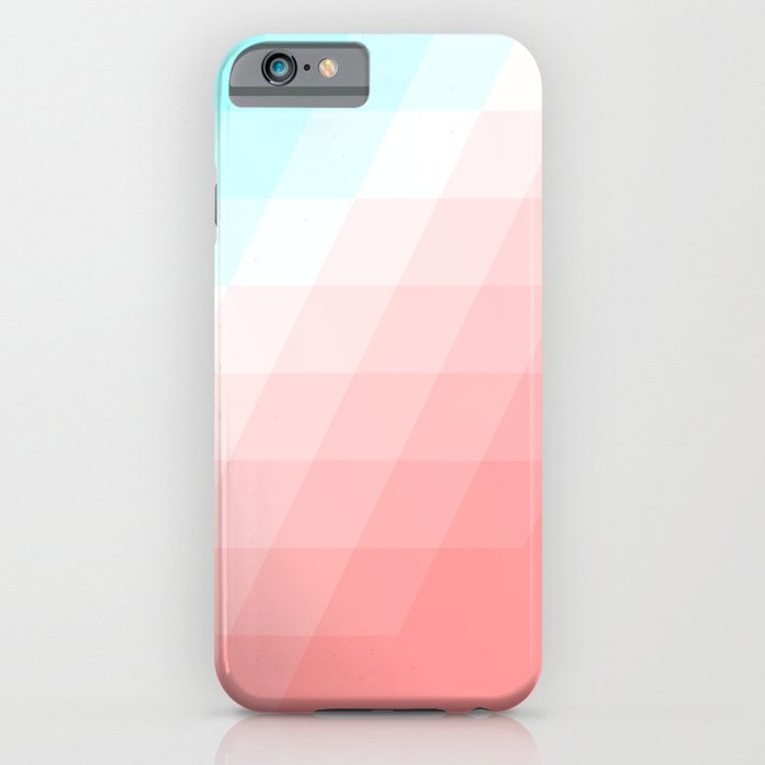Pastel Cyan Light Echos Geometric Pink Sherbert Vector Pattern iPhone Case