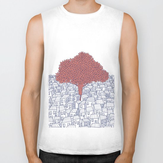 Leaves & Polygon (II) Biker Tank