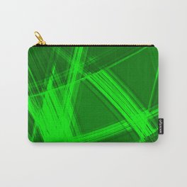 Mirrored edges with pistachio diagonal lines of intersecting glowing bright energy waves Carry-All Pouch