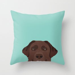 Chocolate Lab dog breed portrait pet art dog lover gifts labrador retriever Throw Pillow