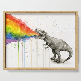 T-Rex Dinosaur Vomits Rainbow Serving Tray