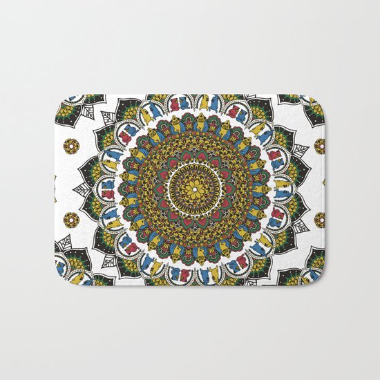 Pugs Yoga Mandala Bath Mat