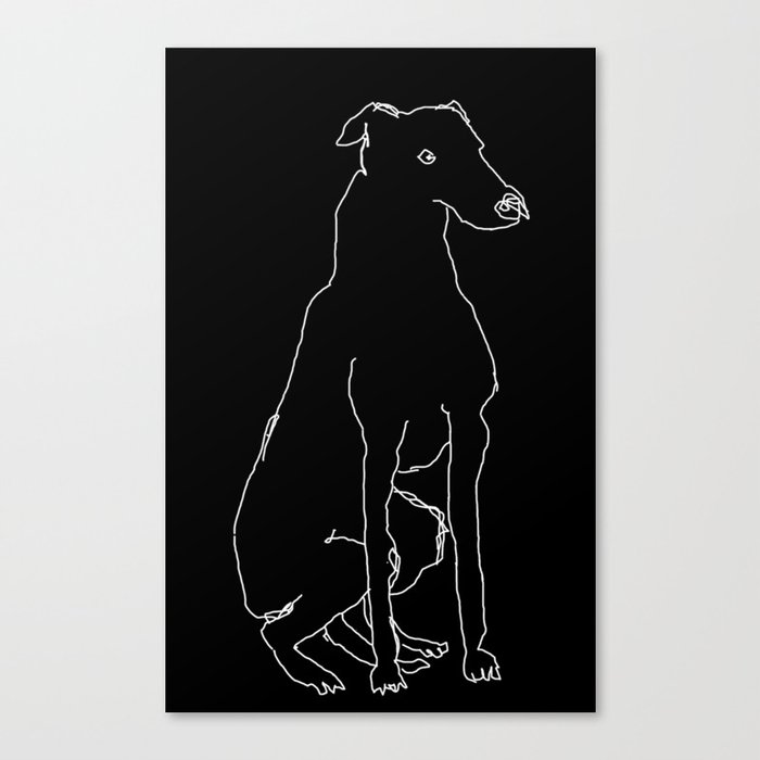 Greyhound (White) Canvas Print