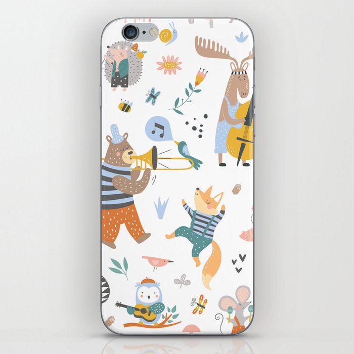 Colorful cartoon style musical Animals 2  iPhone Skin