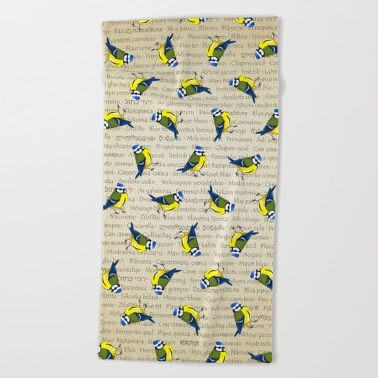 Pretty cyanistes Beach Towel