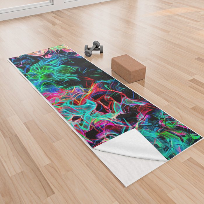 Dive Into The Neon Colors Yoga Towel