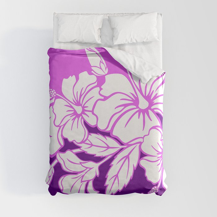 Hibiscus Purple Duvet Cover