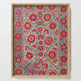 Kermina Suzani Uzbekistan Embroidery Print Serving Tray