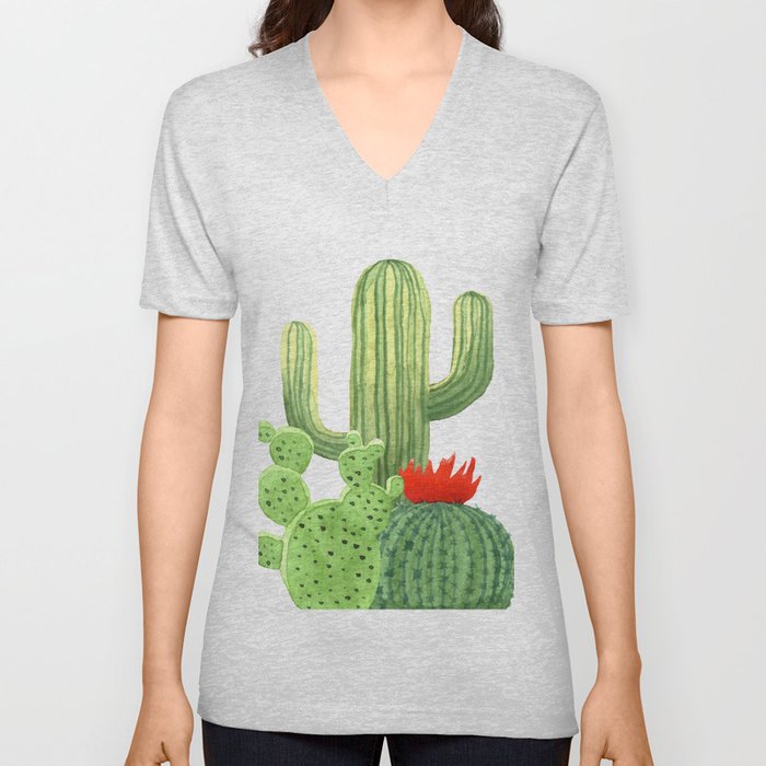 Perfect Cactus Bunch V Neck T Shirt