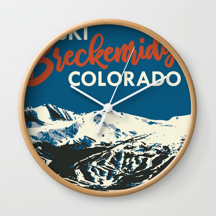 Blue Breckenridge Vintage Ski Poster Wall Clock