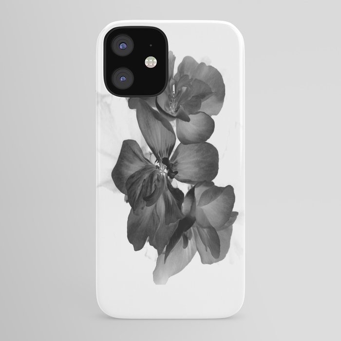 Black Geranium in White iPhone Case