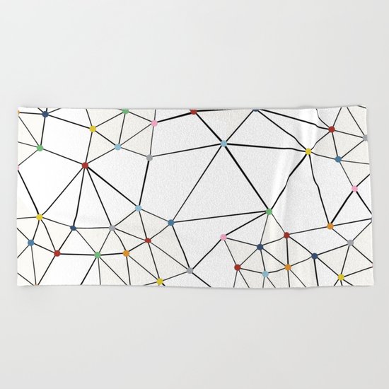 Seg with Color Spots White Beach Towel