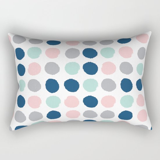 Zanthe - abstract trendy dots polka dots painted dot pattern blue pink pastel pantone color of the Rectangular Pillow