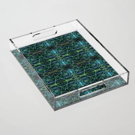 Liquid Light Series 64 ~ Colorful Abstract Fractal Pattern Acrylic Tray