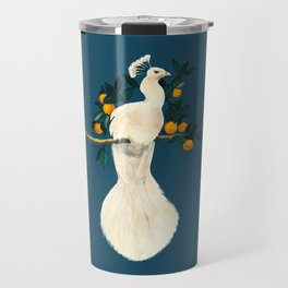 White Peacock Travel Mug