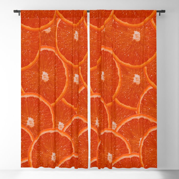 Orange Pattern Blackout Curtain