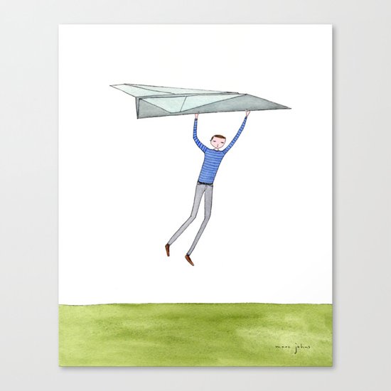 hang on to your paper airplane Canvas Print