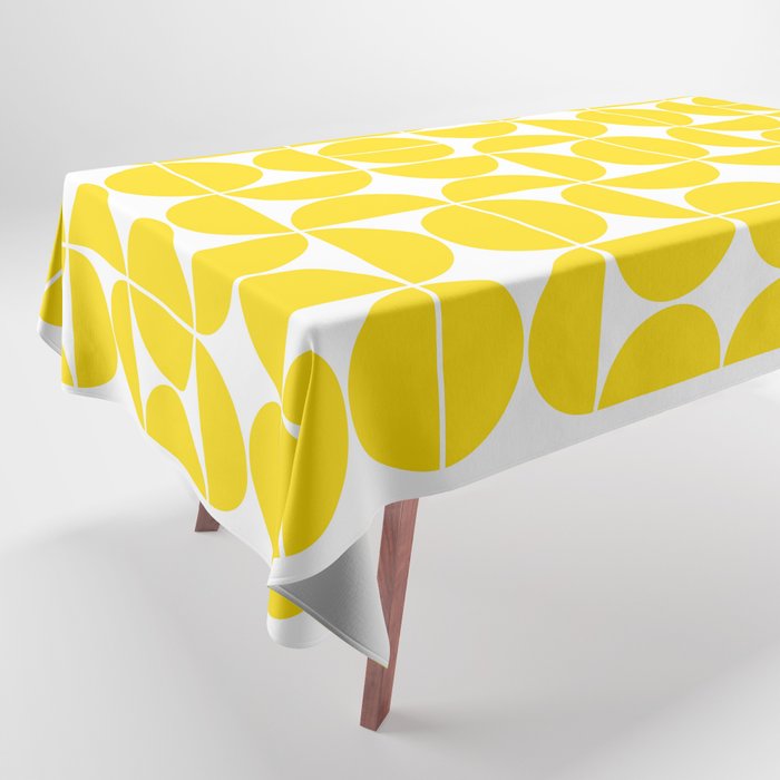 Mid Century Modern Geometric 04 Lemon Yellow Tablecloth