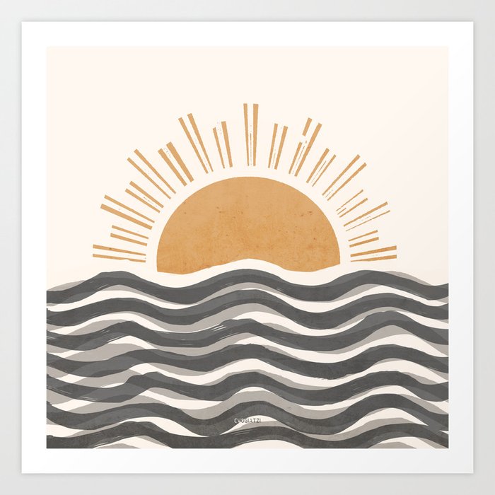 Waft Sun-Grey Art Print