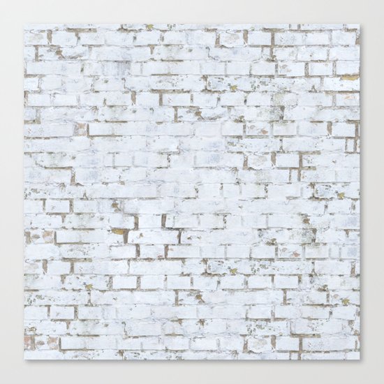 Vintage White Brick Wall Canvas Print