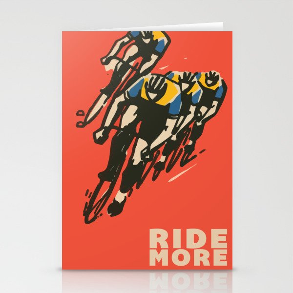 Ride More Vintage Bike Poster Stationery Cards
