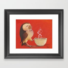 Owl & Octopus: Coffee and Cookies Framed Art Print