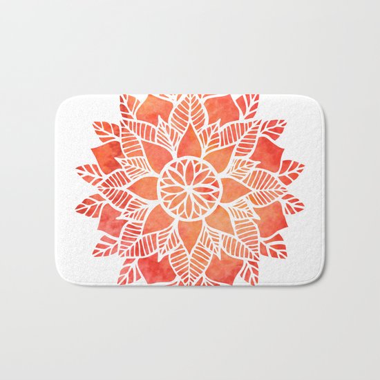 Orange Mandala Bath Mat
