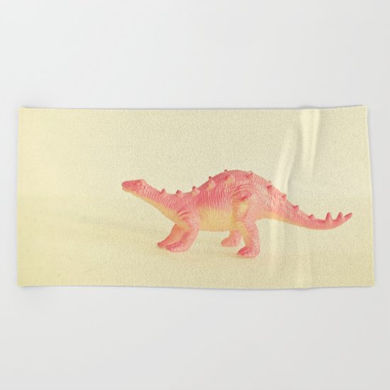 Pink Dinosaur Beach Towel
