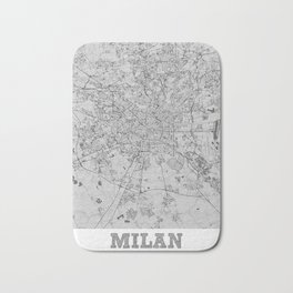 Milan city map sketch Bath Mat