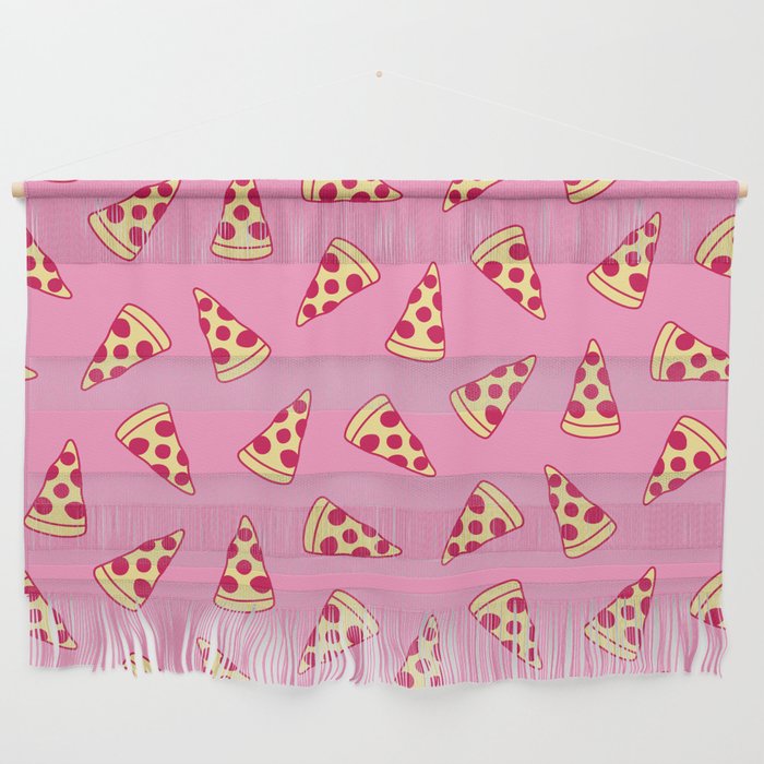Pink Pizza Pattern Wall Hanging
