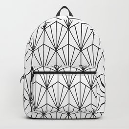 Art Deco Vector in Black and White Backpack | Geometric, Artdeco, Trendy, Fabric, White, Vector, Deco, Pattern, Triangles, Abstract 