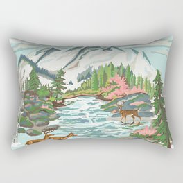 Paint by Number Mountain Medow Rectangular Pillow