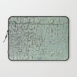 Part of wood with peeled green paint, abstract texture Laptop Sleeve