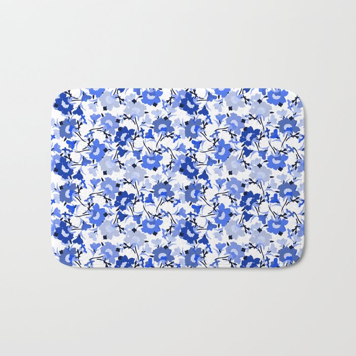 greek blue and white evening primrose flower meaning youth and renewal Bath Mat