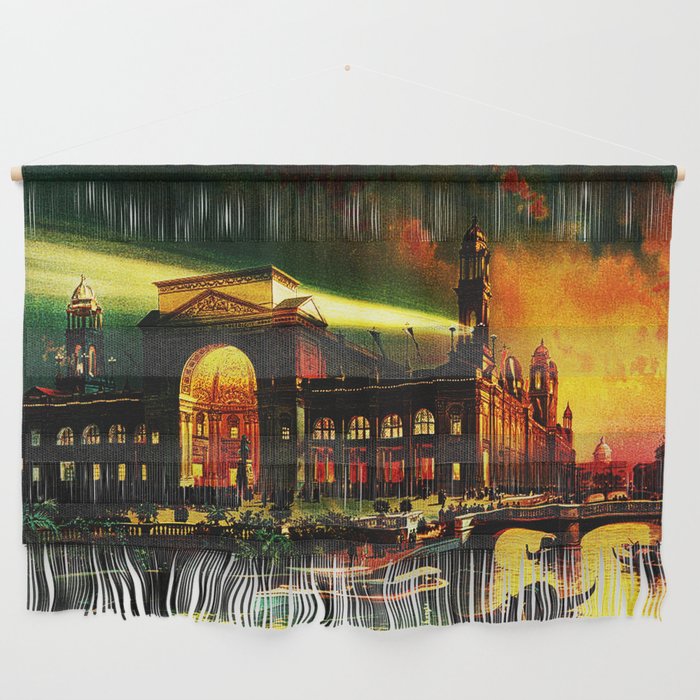 steampunk electric works along a canal Wall Hanging