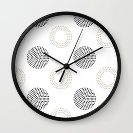 Pale Taupe Gray White Circle Polka Dot Pattern Pairs Dulux 2022 Trending Colour Artist's Brush Wall Clock