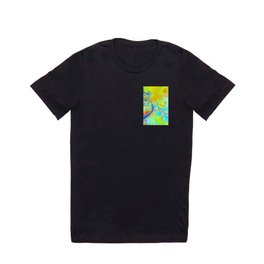 Emerging Galaxies – Abstract Teal & Lime Currents T Shirt